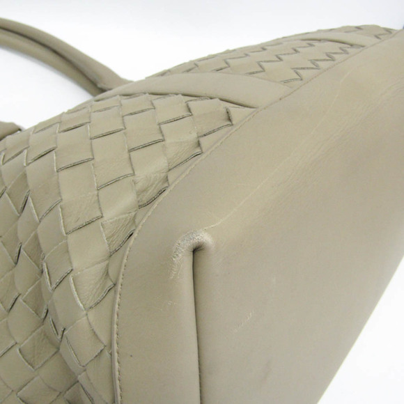 BOTTEGA VENETA Green Leather Intrecciato Tote Bag - Picture 4 of 15